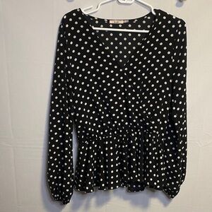 Miami Black and White Polka Dot Blouse